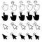 Set of pointer cursor Ñomputer mouse icons on white background. hand and arrow touch click sign. pointer cursor Ñomputer mouse